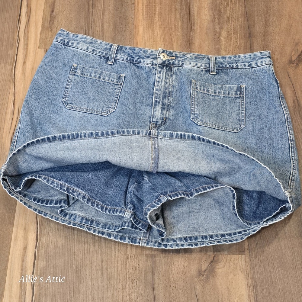 Venezia Denim Blue Jean Skort Shorts Womens Casual Skirt Western Pockets 18 - Picture 4 of 8
